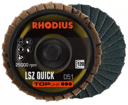 LAMELLILAIKKA RHODIUS 50MM P120 ROLOC - Puhdistus ja kiillotuslaikat roloc - 646N10058170 - 1