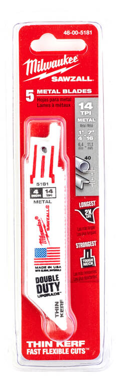 PUUKKOSAHANT MET 5KPL 100/14TPI MILW - Puukkosahanterät metalli - 63848005181 - 1