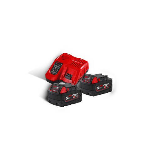 MILWAUKEE M18NRG-502 AKKUSETTI - M18 18V Akut ja laturit - 800M18NRG502 - 1
