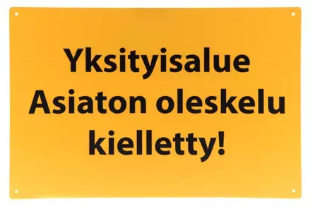 KYLTTI YKSITYISALUE - Varoituskyltit - 67357263 - 1
