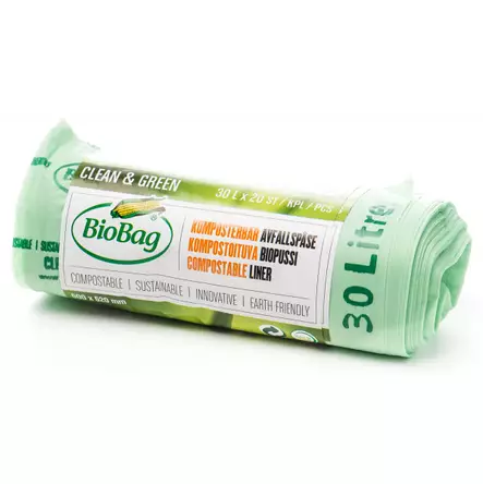 JÄTESÄKKI 30L BIOPUSSI, 20KPL/RULLA - Jätesäkit - 67410075 - 1