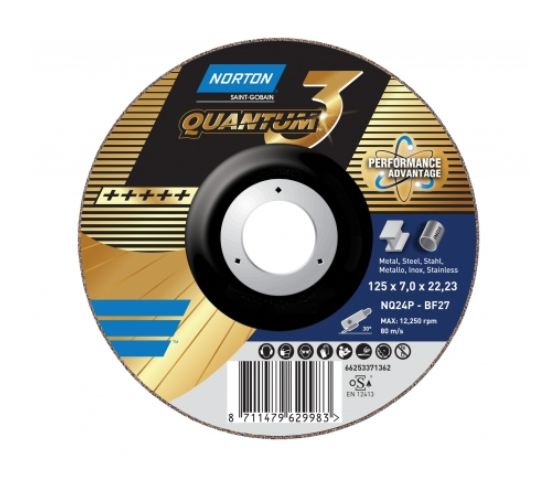 LAIKKA NORTON QUANTUM 3 125X7 INOX HIOMA - Hiomalaikat metalli - 642N10285 - 1