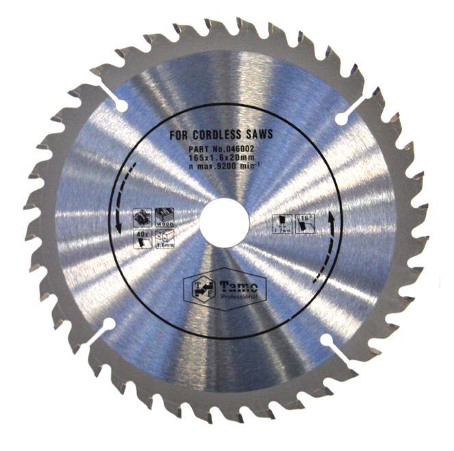 PYÖRÖSAHANTERÄ 165x40Tx20 MM TA OHUT - Pyörösahanterät puu - 635101085 - 1