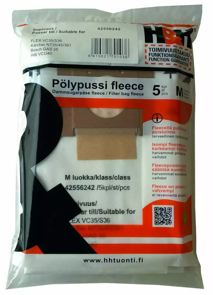 PÖLYPUSSI FLEECE 35L 5 KPL VC35 - Pölypussit - 81310215 - 1