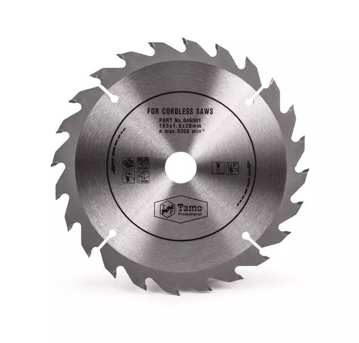 PYÖRÖSAHANTERÄ 165x24Tx20 MM TA OHUT - Pyörösahanterät puu - 635101046 - 1