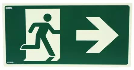 KYLTTI POISTUMISREITTI NUOLI OIKEA 30X15 - Varoituskyltit - 673572659 - 1