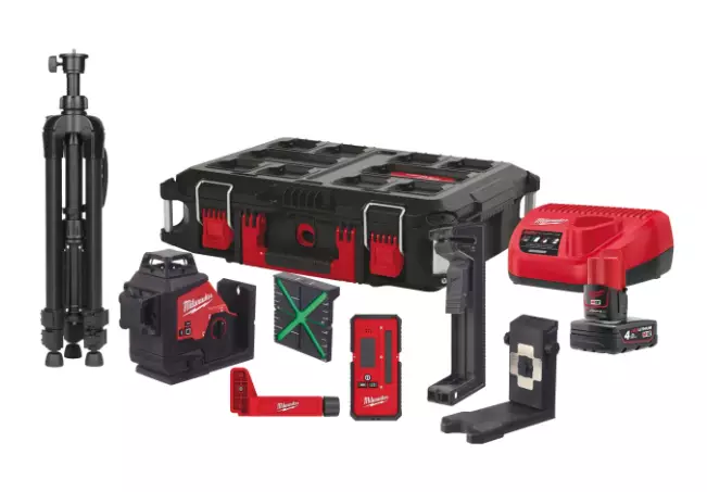 MILWAUKEE LASER M123PLKIT401P 3x360AST - Linjalaserit - 800M123PLKIT401P - 1